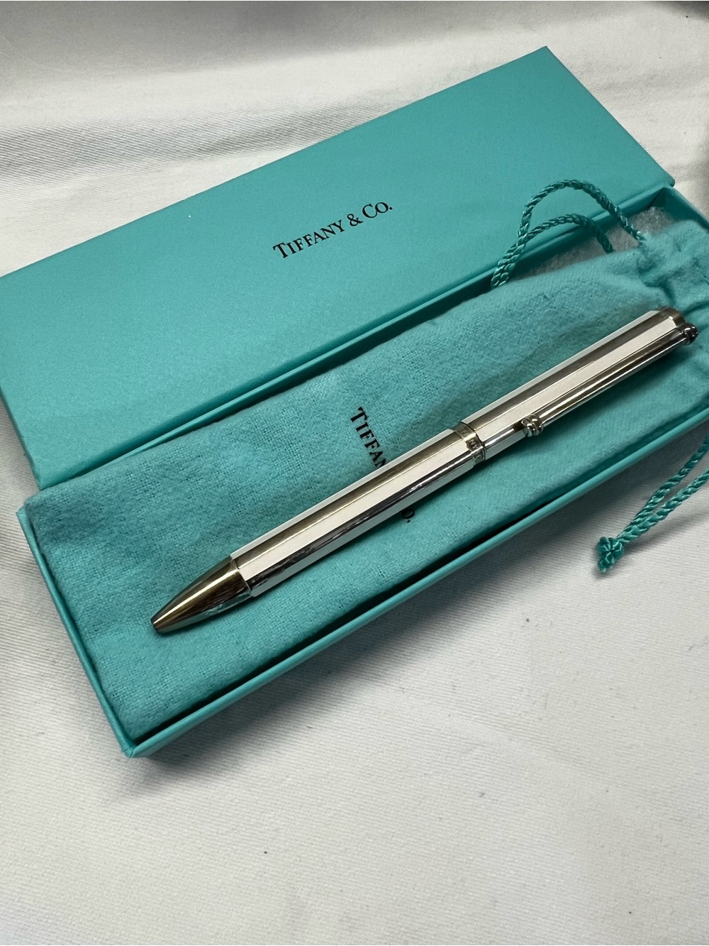 Tiffany & Co. Sterling Silver/White Enamel Ballpoint Pen - New in  Gift Box